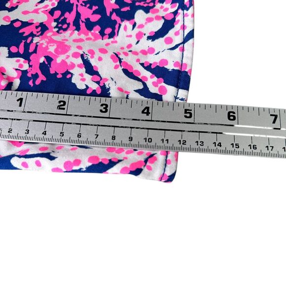 Lilly Pulitzer Hazelle Stretch Shorts Women’s 0 Pink White Beyond The Sea Cotton - Picture 8 of 9